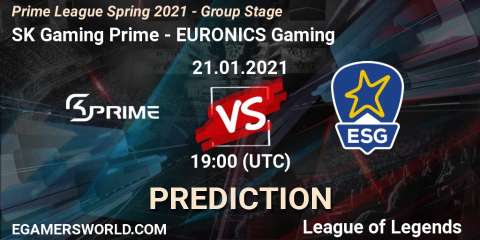 SK Gaming Prime vs EURONICS Gaming: Betting TIp, Match Prediction. 21.01.21. LoL, Prime League Spring 2021 - Group Stage