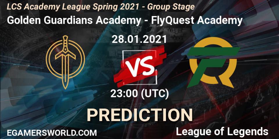 Golden Guardians Academy vs FlyQuest Academy: Betting TIp, Match Prediction. 28.01.21. LoL, LCS Academy League Spring 2021 - Group Stage