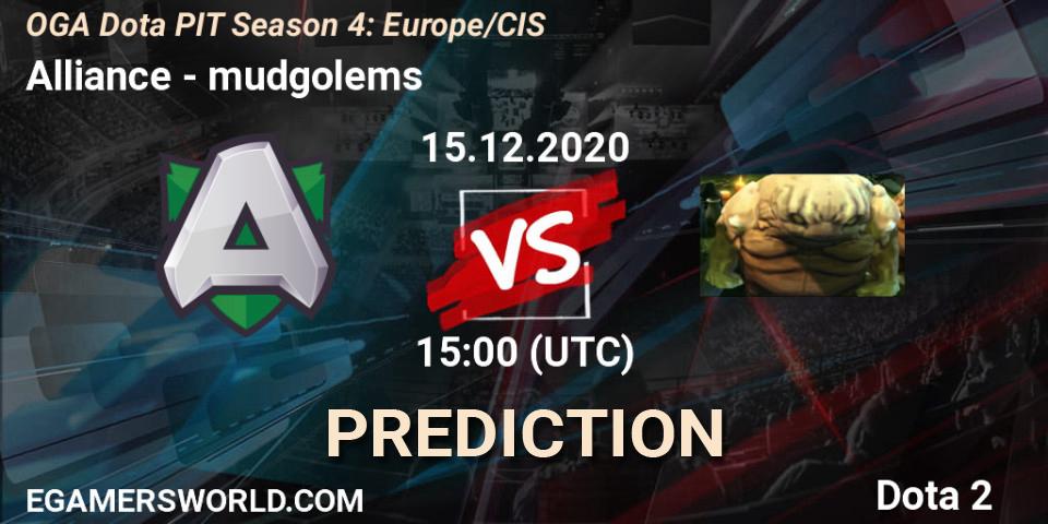 Alliance vs mudgolems: Betting TIp, Match Prediction. 15.12.2020 at 14:17. Dota 2, OGA Dota PIT Season 4: Europe/CIS