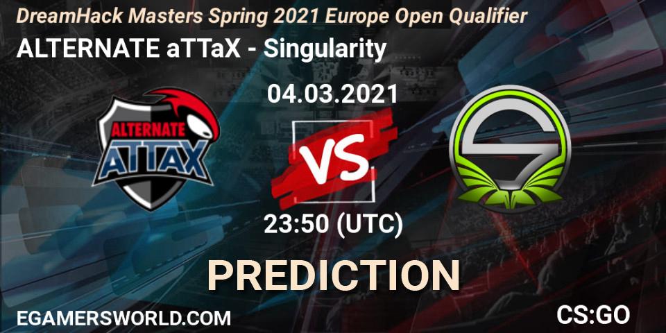 ALTERNATE aTTaX vs Singularity: Betting TIp, Match Prediction. 04.03.21. CS2 (CS:GO), DreamHack Masters Spring 2021 Europe Open Qualifier