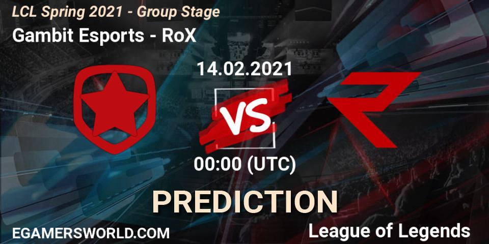 Gambit Esports vs RoX: Betting TIp, Match Prediction. 14.02.21. LoL, LCL Spring 2021 - Group Stage