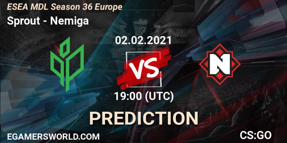 Sprout vs Nemiga: Betting TIp, Match Prediction. 02.02.21. CS2 (CS:GO), MDL ESEA Season 36: Europe - Premier division