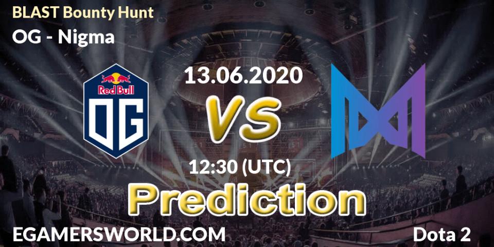 OG vs Nigma: Betting TIp, Match Prediction. 13.06.2020 at 12:31. Dota 2, BLAST Bounty Hunt
