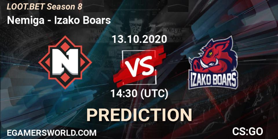 Nemiga vs Izako Boars: Betting TIp, Match Prediction. 13.10.2020 at 14:30. Counter-Strike (CS2), LOOT.BET Season 8