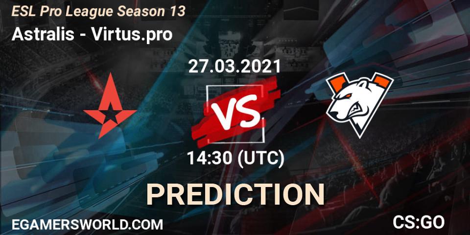 Astralis vs Virtus.pro: Betting TIp, Match Prediction. 27.03.21. CS2 (CS:GO), ESL Pro League Season 13