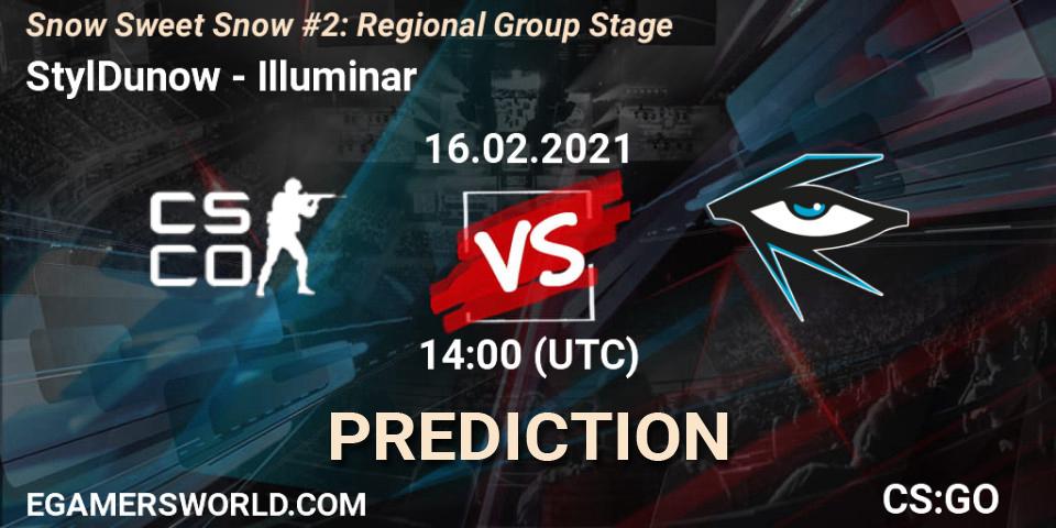 StylDunow vs Illuminar: Betting TIp, Match Prediction. 16.02.2021 at 14:00. Counter-Strike (CS2), Snow Sweet Snow #2: Regional Group Stage