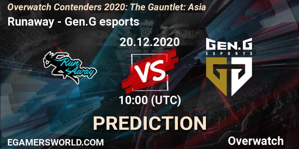 Runaway vs Gen.G esports: Betting TIp, Match Prediction. 20.12.20. Overwatch, Overwatch Contenders 2020: The Gauntlet: Asia