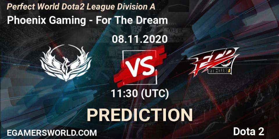 Phoenix Gaming vs For The Dream: Betting TIp, Match Prediction. 08.11.20. Dota 2, Perfect World Dota2 League Division A