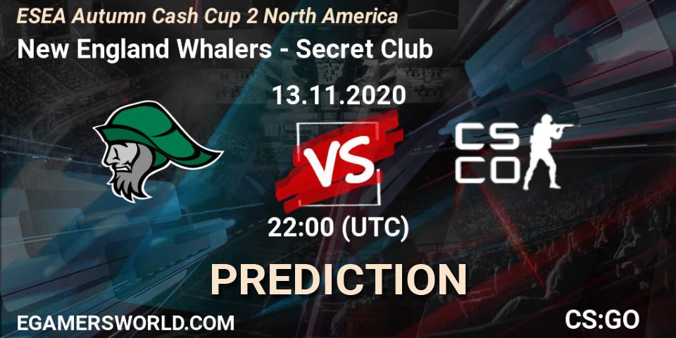 New England Whalers vs Secret Club: Betting TIp, Match Prediction. 13.11.20. CS2 (CS:GO), ESEA Autumn Cash Cup 2 North America