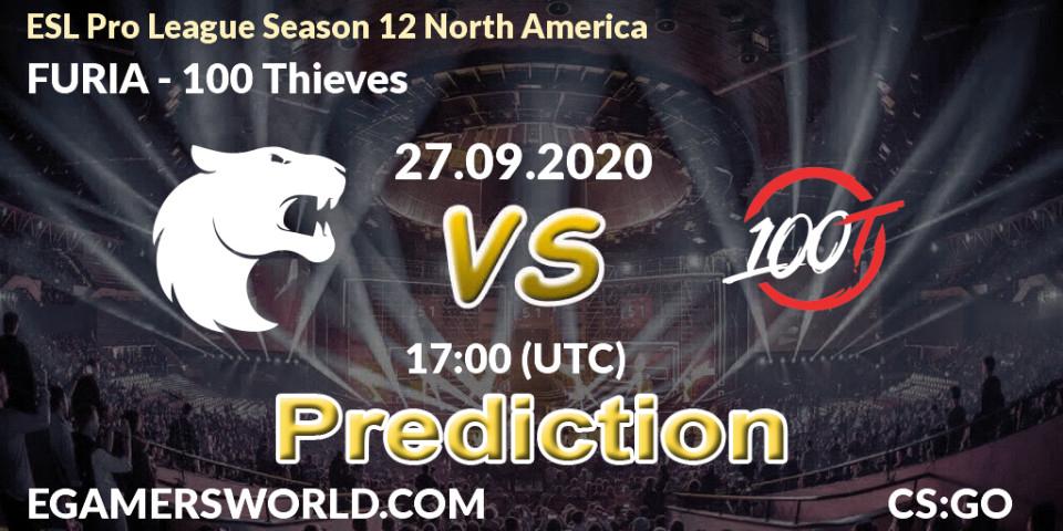 FURIA vs 100 Thieves: Betting TIp, Match Prediction. 27.09.20. CS2 (CS:GO), ESL Pro League Season 12 North America