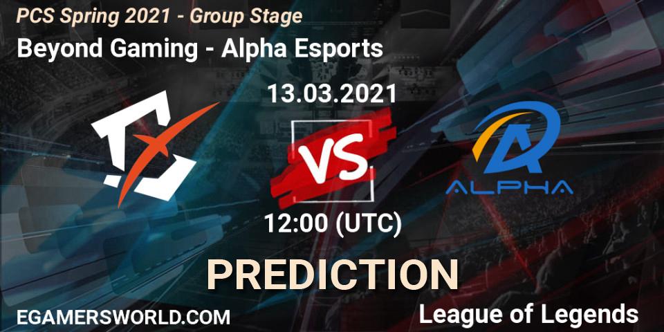 Beyond Gaming vs Alpha Esports: Betting TIp, Match Prediction. 13.03.21. LoL, PCS Spring 2021 - Group Stage