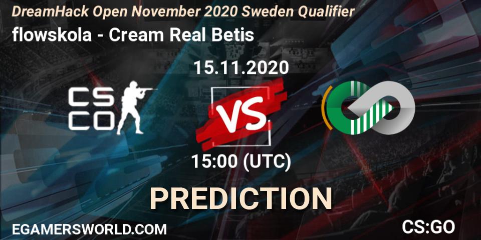flowskola vs Cream Real Betis: Betting TIp, Match Prediction. 15.11.20. CS2 (CS:GO), DreamHack Open November 2020 Sweden Qualifier