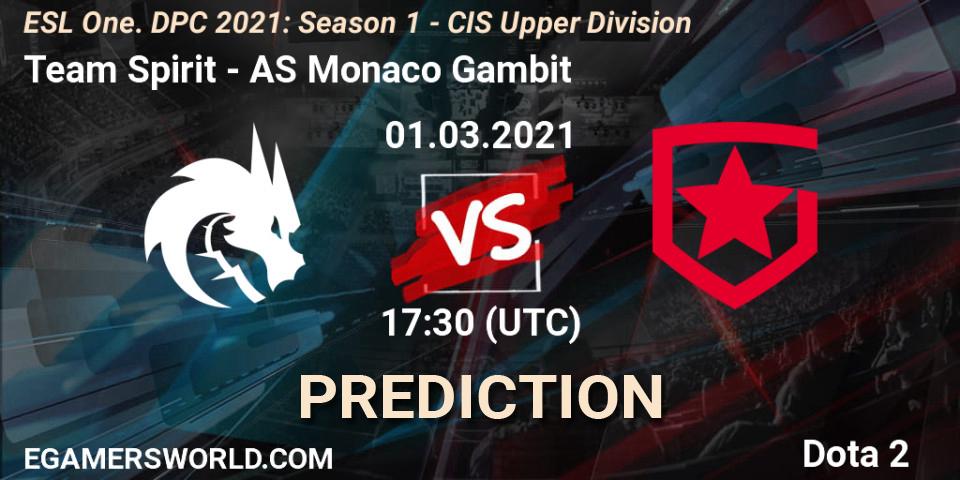 Team Spirit vs AS Monaco Gambit: Betting TIp, Match Prediction. 28.02.21. Dota 2, ESL One. DPC 2021: Season 1 - CIS Upper Division
