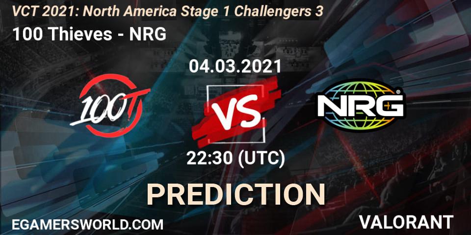 100 Thieves vs NRG: Betting TIp, Match Prediction. 04.03.21. VALORANT, VCT 2021: North America Stage 1 Challengers 3