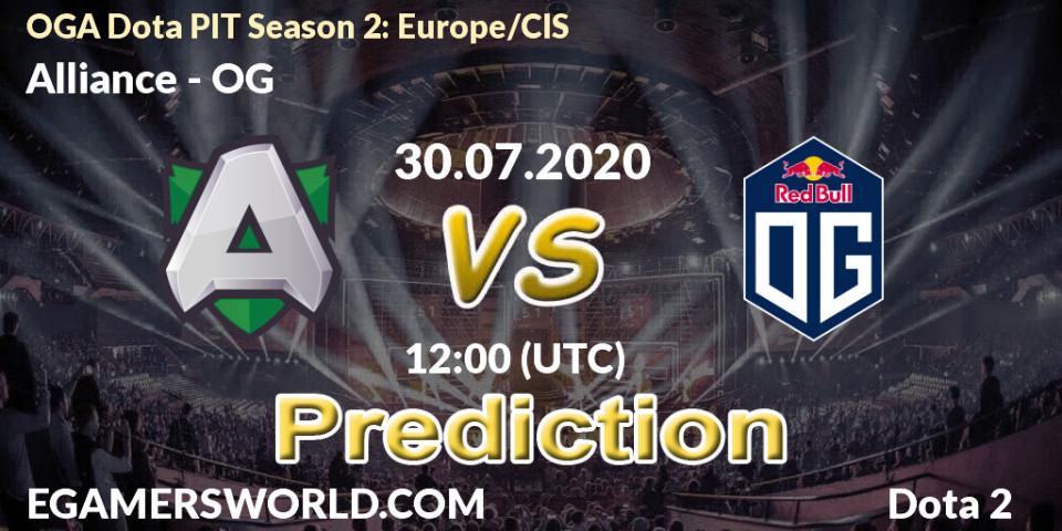 Alliance vs OG: Betting TIp, Match Prediction. 30.07.20. Dota 2, OGA Dota PIT Season 2: Europe/CIS