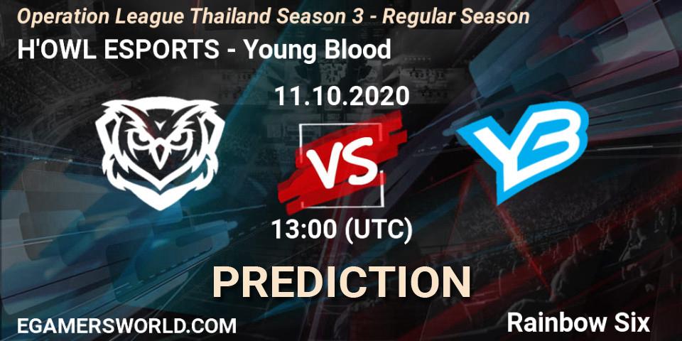H'OWL ESPORTS vs Young Blood: Betting TIp, Match Prediction. 11.10.2020 at 13:00. Rainbow Six, Operation League Thailand Season 3 - Regular Season