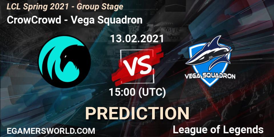 CrowCrowd vs Vega Squadron: Betting TIp, Match Prediction. 13.02.2021 at 15:00. LoL, LCL Spring 2021 - Group Stage
