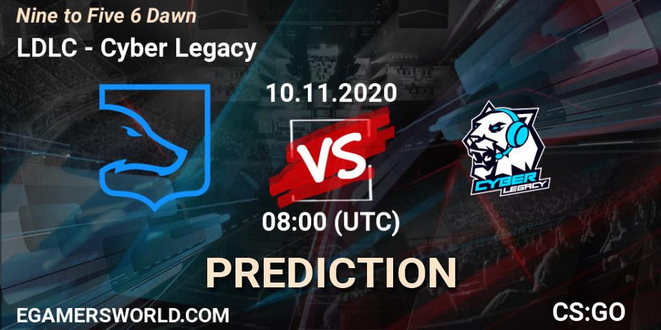 LDLC vs Cyber Legacy: Betting TIp, Match Prediction. 10.11.2020 at 08:00. Counter-Strike (CS2), Nine to Five 6 Dawn