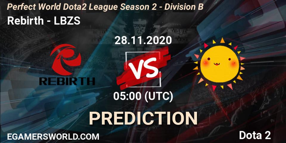 Rebirth vs LBZS: Betting TIp, Match Prediction. 28.11.20. Dota 2, Perfect World Dota2 League Season 2 - Division B