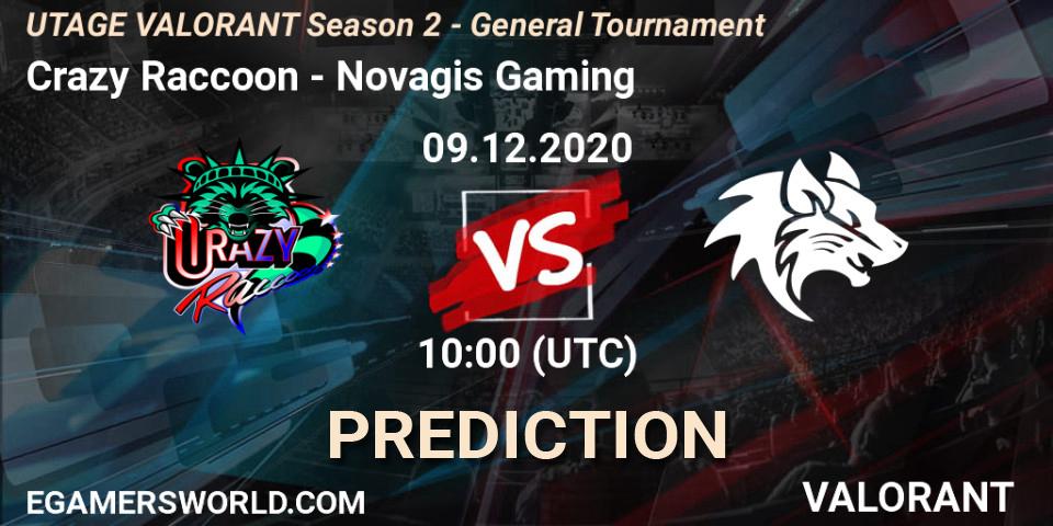 Crazy Raccoon vs Novagis Gaming: Betting TIp, Match Prediction. 09.12.2020 at 13:00. VALORANT, UTAGE VALORANT Season 2 - General Tournament