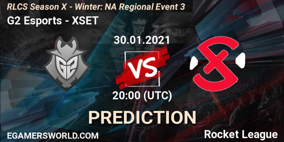 G2 Esports vs XSET: Betting TIp, Match Prediction. 30.01.2021 at 20:00. Rocket League, RLCS Season X - Winter: NA Regional Event 3