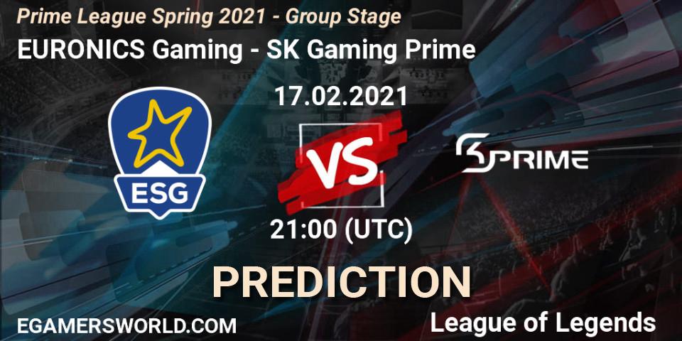 EURONICS Gaming vs SK Gaming Prime: Betting TIp, Match Prediction. 17.02.21. LoL, Prime League Spring 2021 - Group Stage