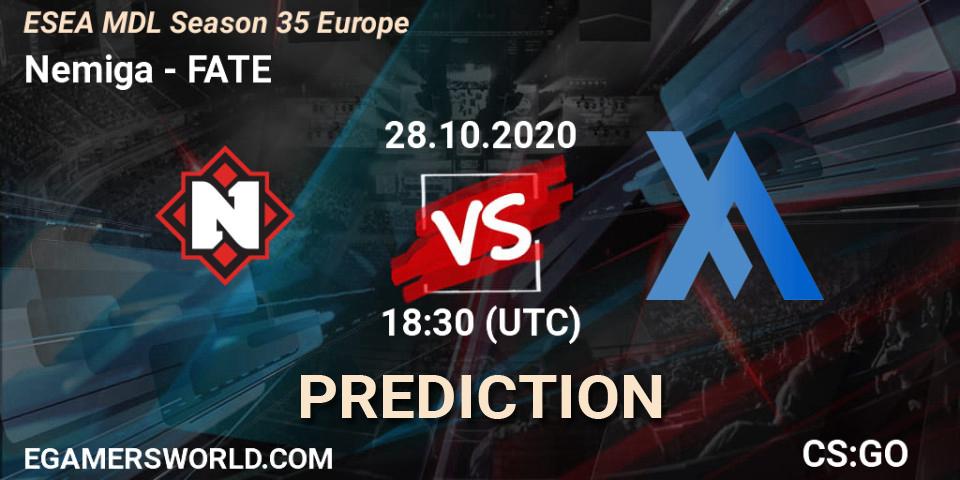 Nemiga vs FATE: Betting TIp, Match Prediction. 28.10.20. CS2 (CS:GO), ESEA MDL Season 35 Europe