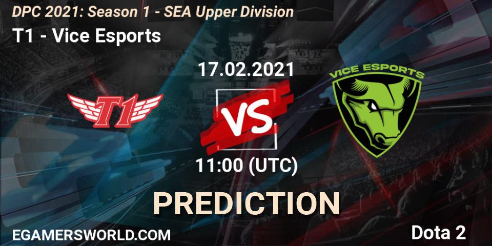 T1 vs Vice Esports: Betting TIp, Match Prediction. 17.02.2021 at 11:06. Dota 2, DPC 2021: Season 1 - SEA Upper Division