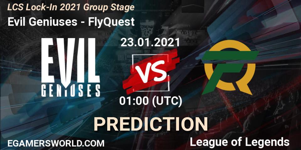 Evil Geniuses vs FlyQuest: Betting TIp, Match Prediction. 23.01.21. LoL, LCS Lock-In 2021 Group Stage