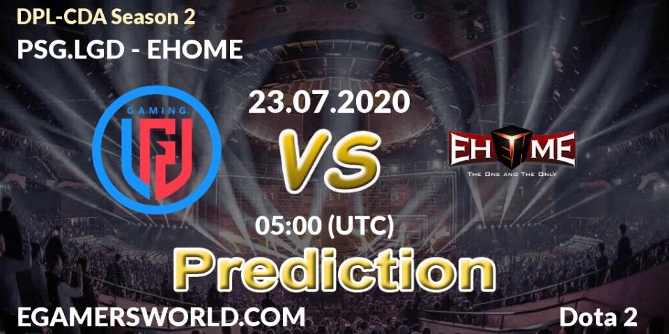 PSG.LGD vs EHOME: Betting TIp, Match Prediction. 23.07.20. Dota 2, DPL-CDA Professional League Season 2