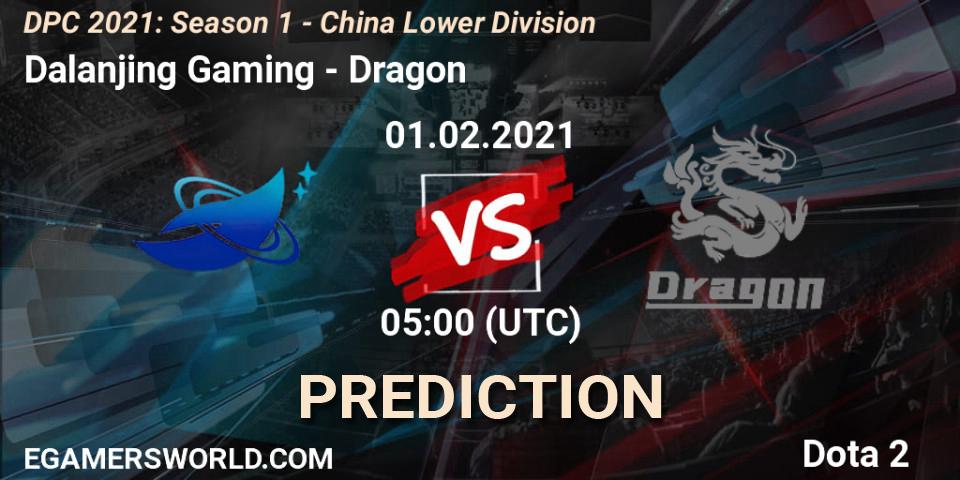 Dalanjing Gaming vs Dragon: Betting TIp, Match Prediction. 01.02.2021 at 05:03. Dota 2, DPC 2021: Season 1 - China Lower Division