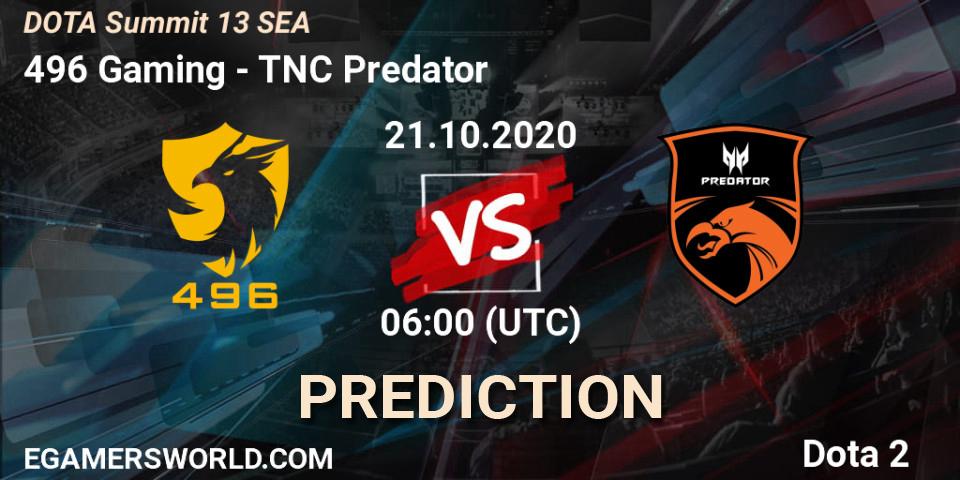 496 Gaming vs TNC Predator: Betting TIp, Match Prediction. 21.10.20. Dota 2, DOTA Summit 13: SEA
