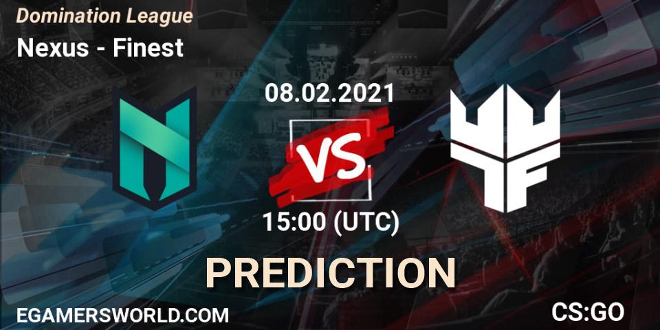 Nexus vs Finest: Betting TIp, Match Prediction. 08.02.21. CS2 (CS:GO), Domination League