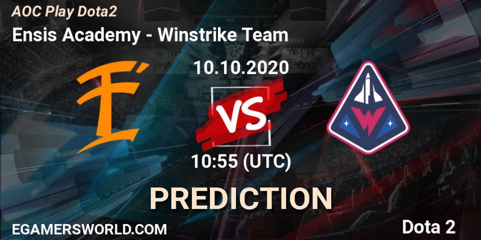 Ensis Academy vs Winstrike Team: Betting TIp, Match Prediction. 10.10.2020 at 10:58. Dota 2, AOC Play Dota2