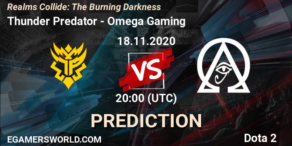 Thunder Predator vs Omega Gaming: Betting TIp, Match Prediction. 18.11.20. Dota 2, Realms Collide: The Burning Darkness