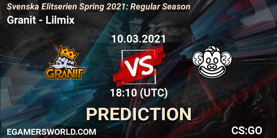 Granit vs Lilmix: Betting TIp, Match Prediction. 10.03.21. CS2 (CS:GO), Svenska Elitserien Spring 2021: Regular Season