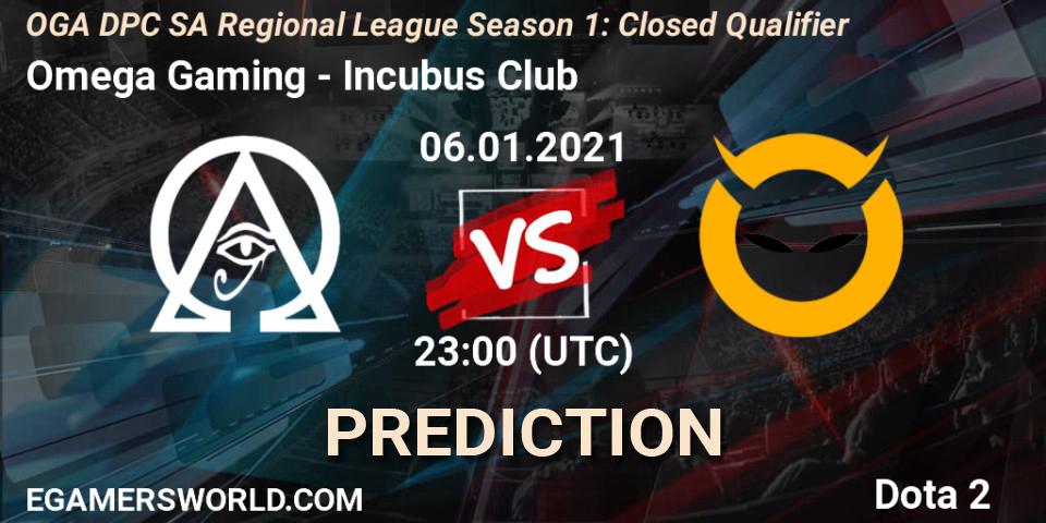 Omega Gaming vs Incubus Club: Betting TIp, Match Prediction. 06.01.2021 at 23:00. Dota 2, DPC 2021: Season 1 - South America Closed Qualifier