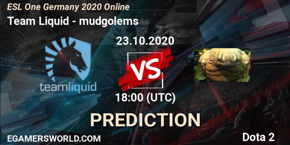 Team Liquid vs mudgolems: Betting TIp, Match Prediction. 24.10.2020 at 17:41. Dota 2, ESL One Germany 2020 Online