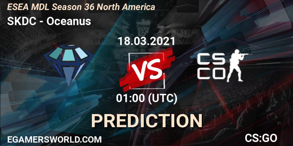 SKDC vs Oceanus: Betting TIp, Match Prediction. 18.03.21. CS2 (CS:GO), MDL ESEA Season 36: North America - Premier Division