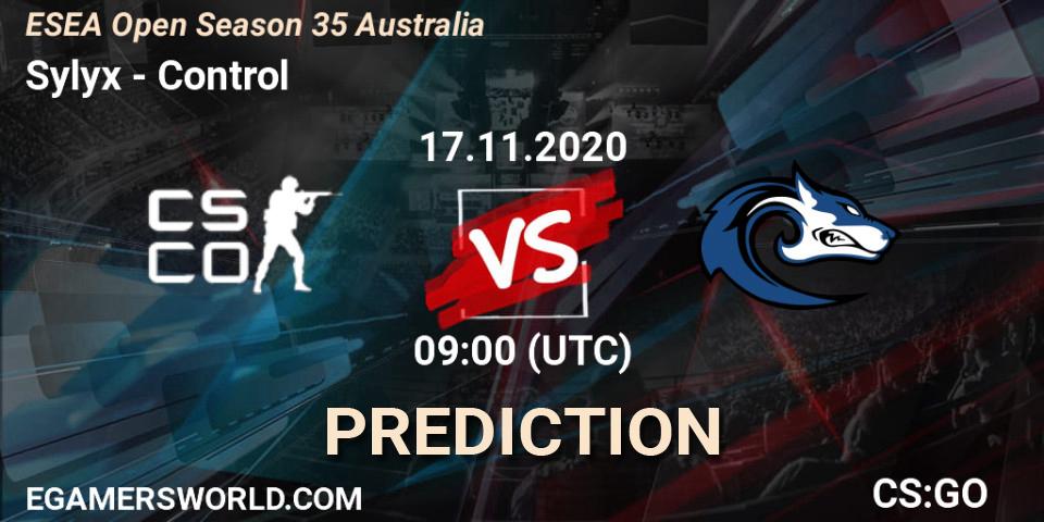 Sylyx vs Control: Betting TIp, Match Prediction. 17.11.20. CS2 (CS:GO), ESEA Open Season 35 Australia