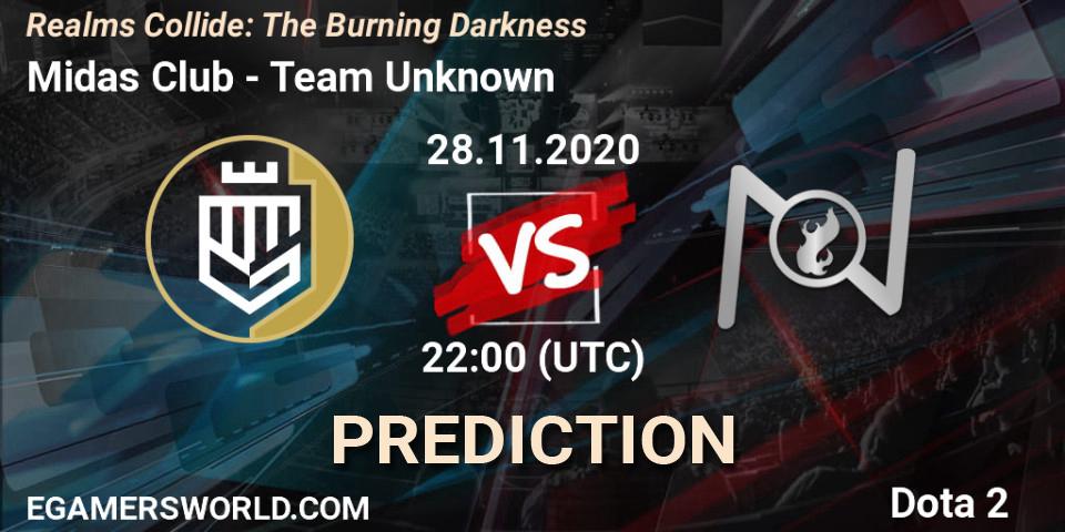 Midas Club vs Team Unknown: Betting TIp, Match Prediction. 28.11.20. Dota 2, Realms Collide: The Burning Darkness