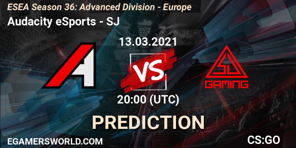 Audacity eSports vs SJ: Betting TIp, Match Prediction. 14.03.2021 at 20:00. Counter-Strike (CS2), ESEA Season 36: Europe - Advanced Division
