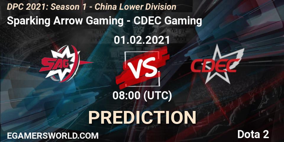 Sparking Arrow Gaming vs CDEC Gaming: Betting TIp, Match Prediction. 01.02.21. Dota 2, DPC 2021: Season 1 - China Lower Division