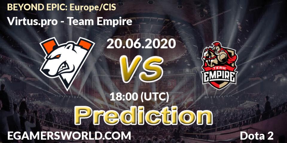 Virtus.pro vs Team Empire: Betting TIp, Match Prediction. 23.06.20. Dota 2, BEYOND EPIC: Europe/CIS