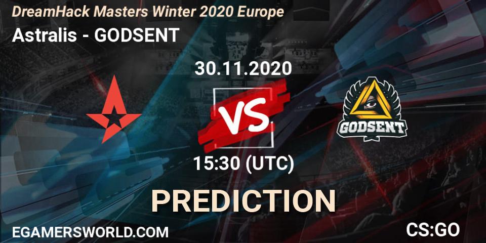 Astralis vs GODSENT: Betting TIp, Match Prediction. 30.11.20. CS2 (CS:GO), DreamHack Masters Winter 2020 Europe
