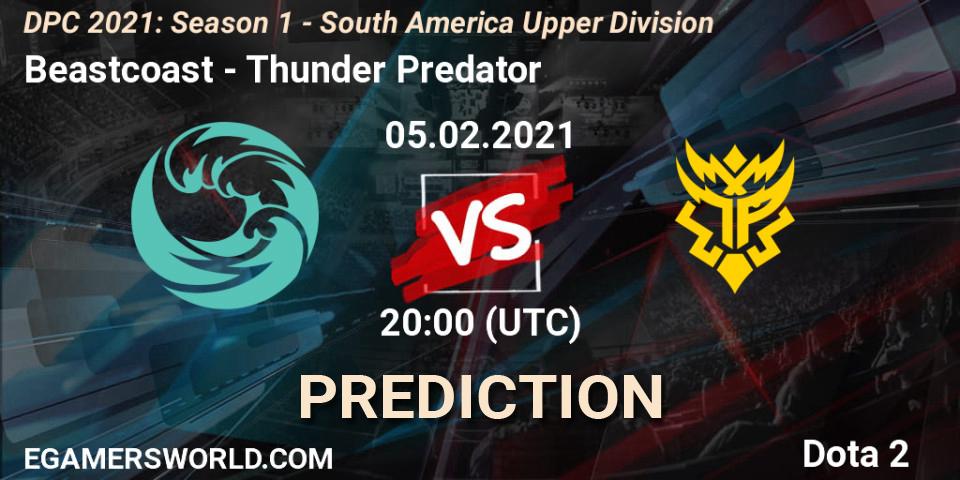 Beastcoast vs Thunder Predator: Betting TIp, Match Prediction. 05.02.2021 at 20:00. Dota 2, DPC 2021: Season 1 - South America Upper Division