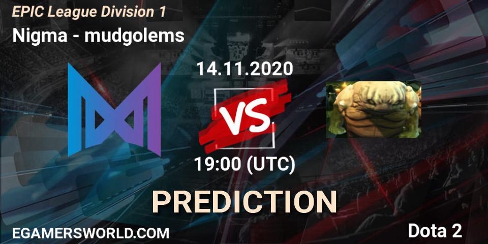 Nigma vs mudgolems: Betting TIp, Match Prediction. 14.11.2020 at 19:00. Dota 2, EPIC League Division 1