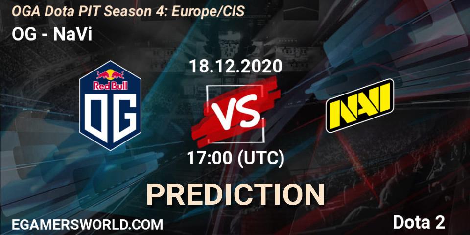 OG vs NaVi: Betting TIp, Match Prediction. 18.12.2020 at 17:01. Dota 2, OGA Dota PIT Season 4: Europe/CIS