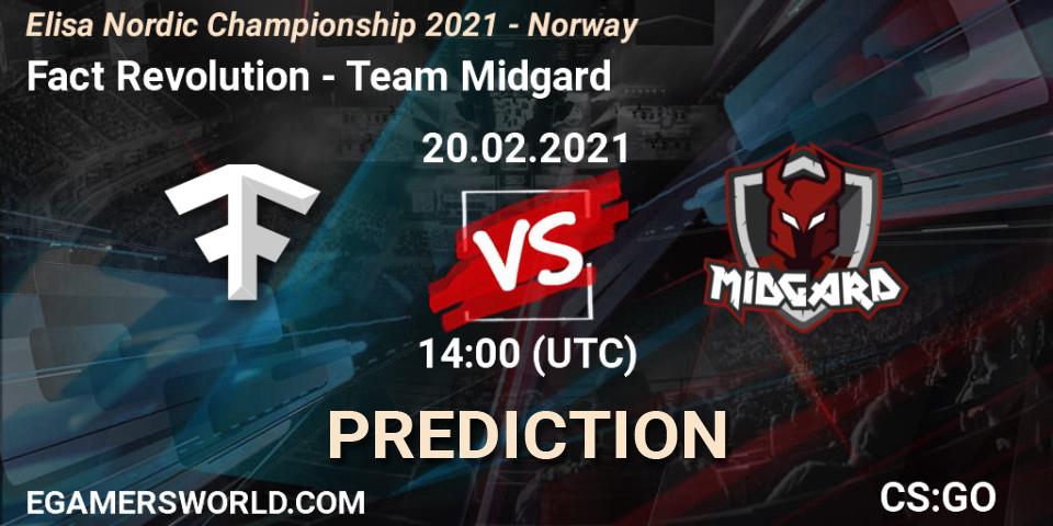 Fact Revolution vs Team Midgard: Betting TIp, Match Prediction. 20.02.2021 at 14:00. Counter-Strike (CS2), Elisa Nordic Championship 2021 - Norway