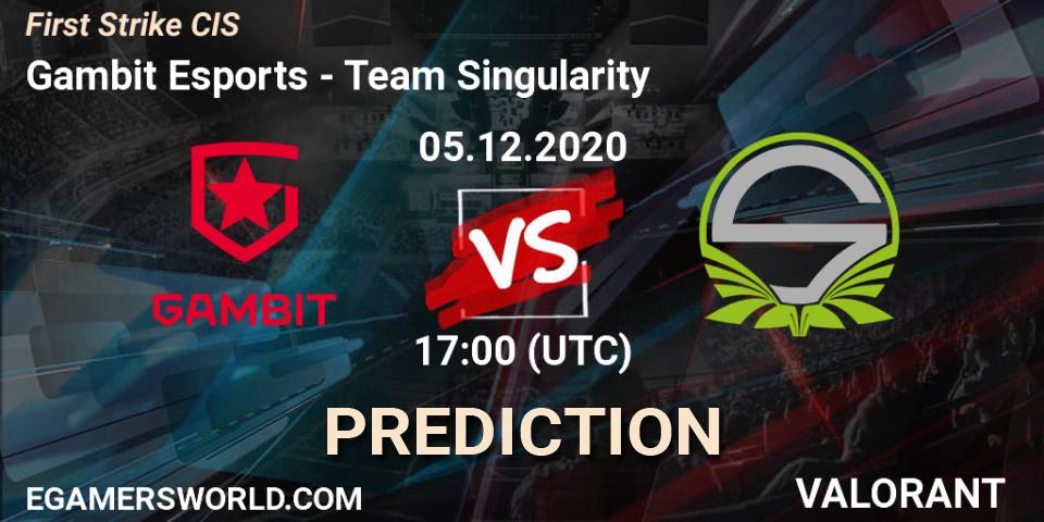 Gambit Esports vs Team Singularity: Betting TIp, Match Prediction. 05.12.2020 at 17:00. VALORANT, First Strike CIS